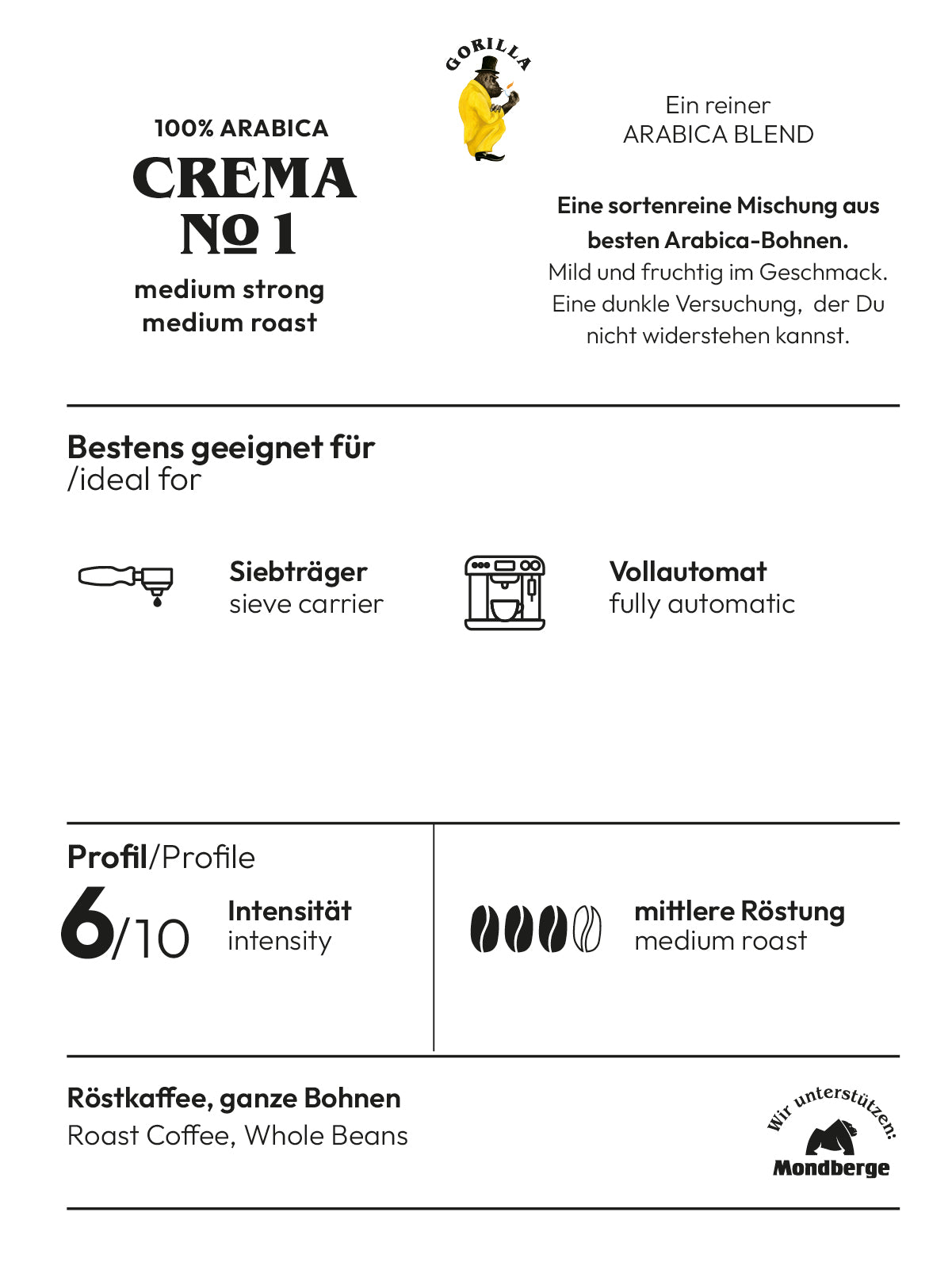 Espresso Gorilla Crema No.1 (schwarz)