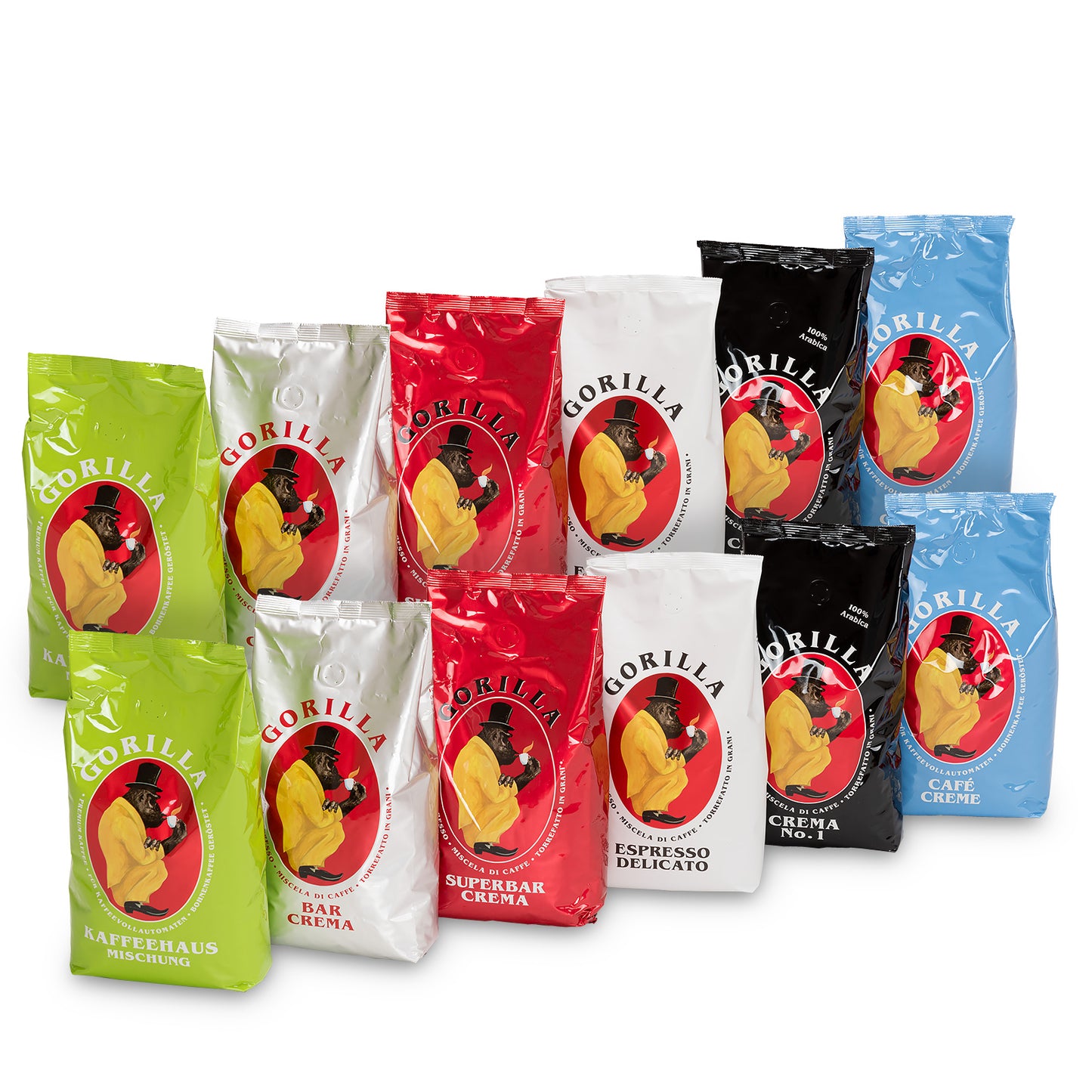 Gorilla Kaffeebohnen 12 Kilo Mischkarton mit 6 Sorten *frisch geliefert*
